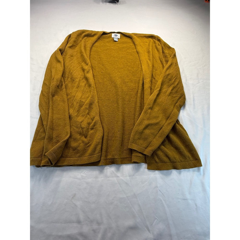 Old Navy Womens XXL Open Front Cardigan Sweater Mustard Yellow Gold Knit Top - Picture 1 of 4